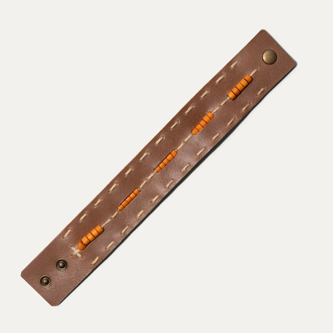 Bench Made Beaded Leather Cuff