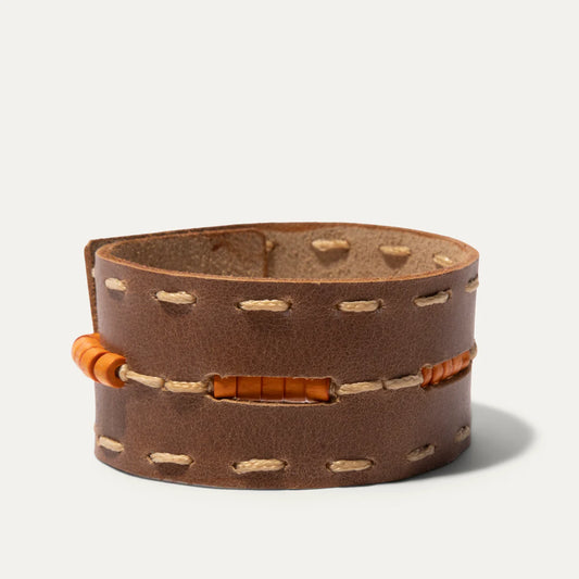 Bench Made Beaded Leather Cuff