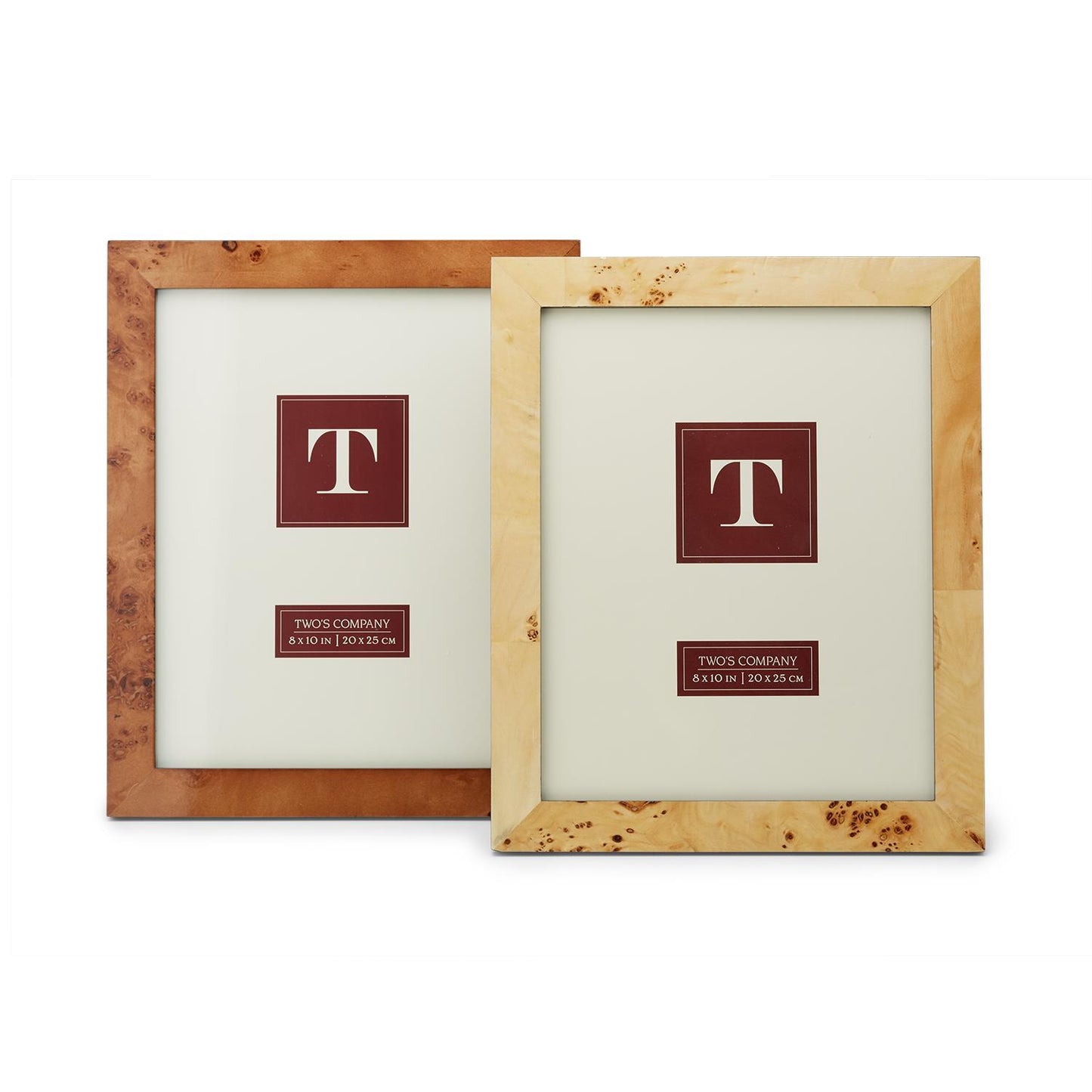 Burled Wood 8" x 10" Photo Frame Asst 2 Colors