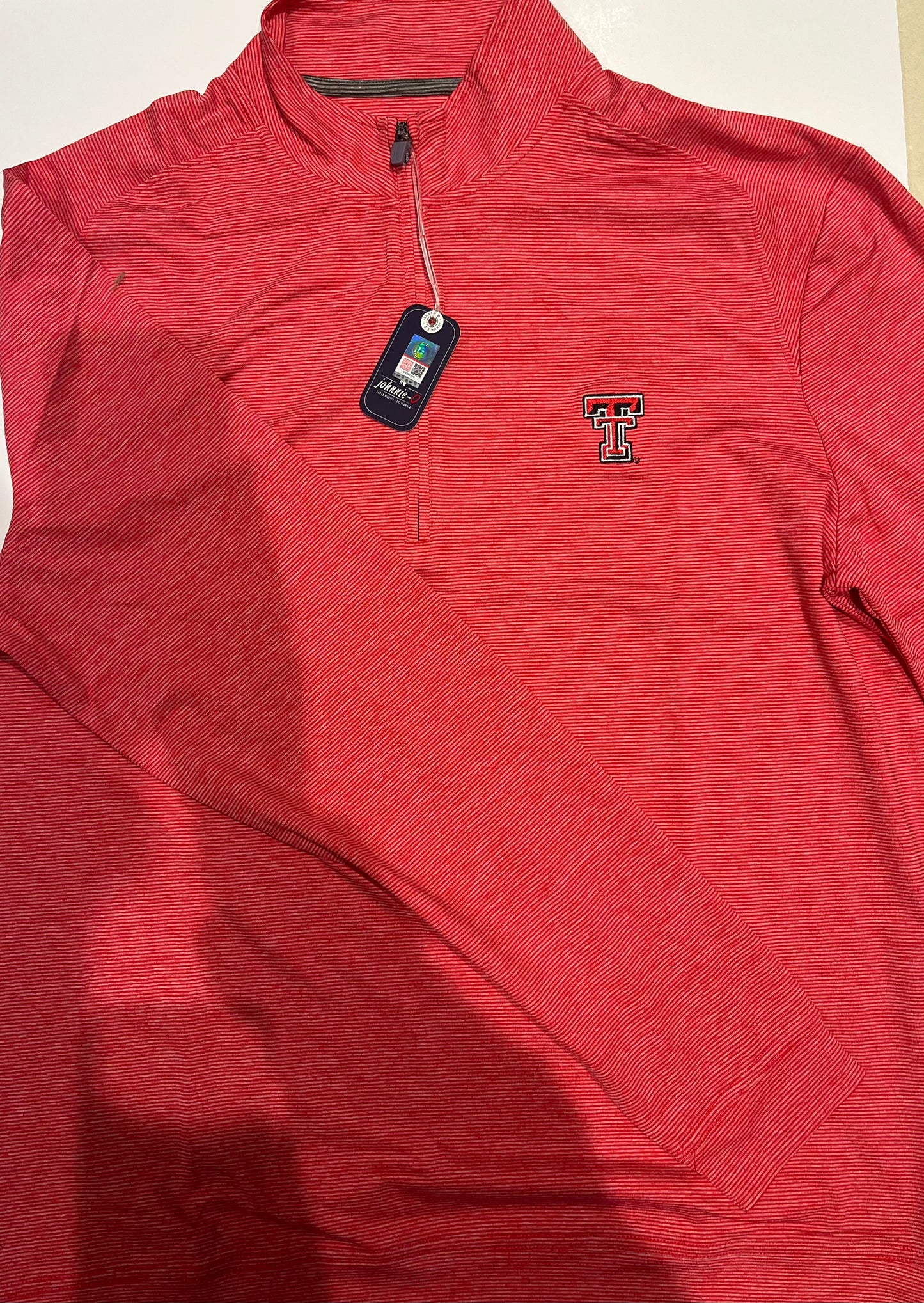 Texas Tech Vaughn Striped Performance 1/4 Zip Red