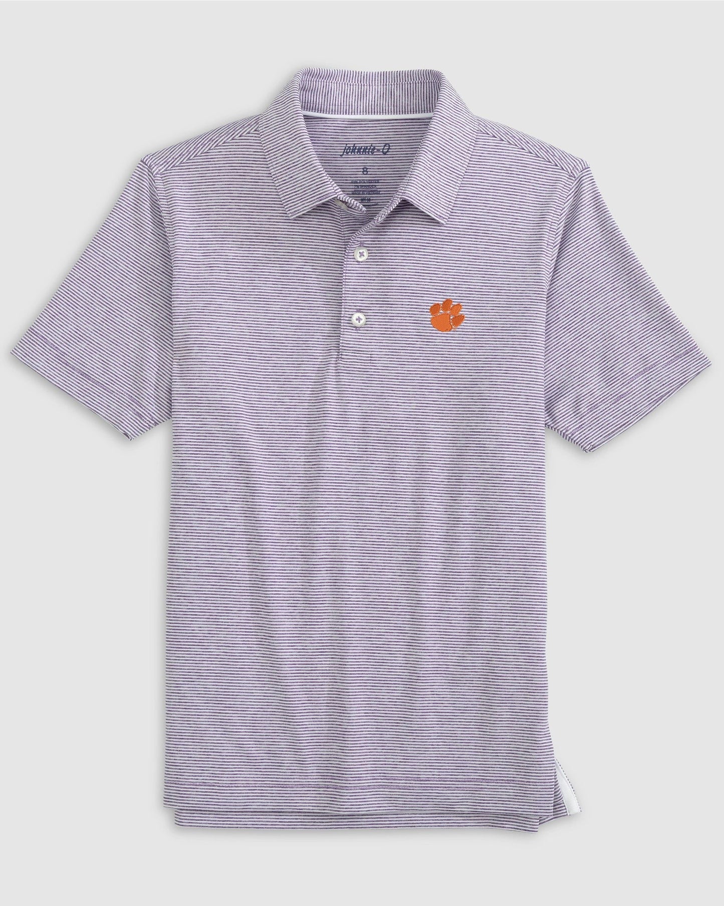 Clemson Lyndonn Striped Performance Polo