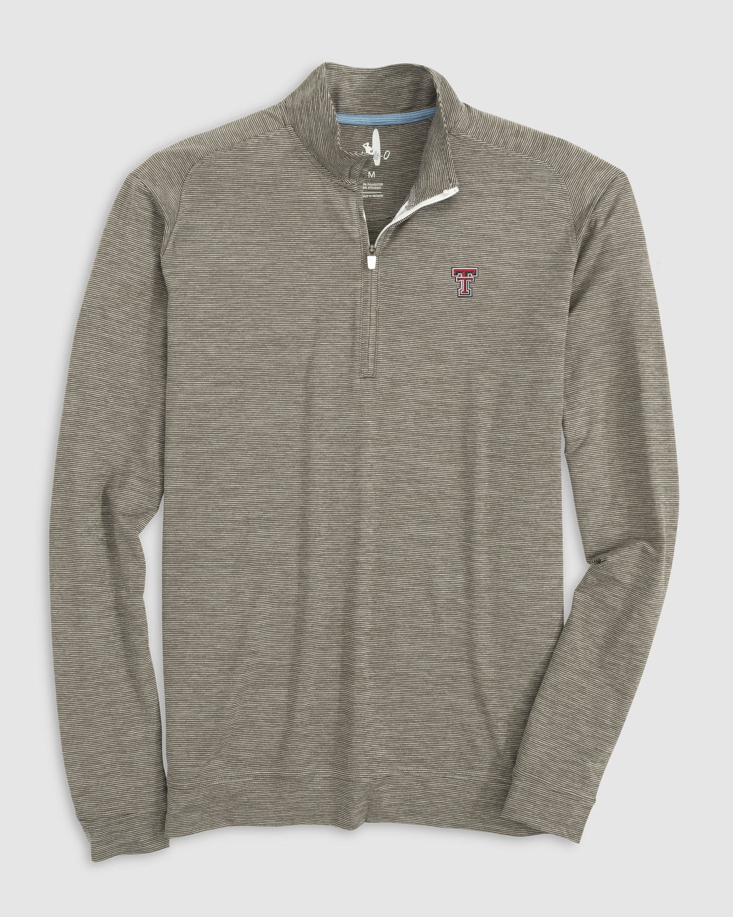 Texas Tech Vaughn Striped Performance 1/4 Zip Grey
