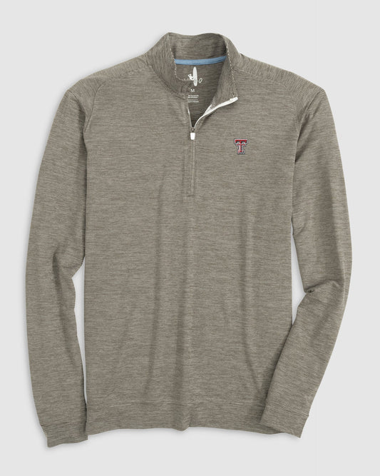 Texas Tech Vaughn Striped Performance 1/4 Zip Grey