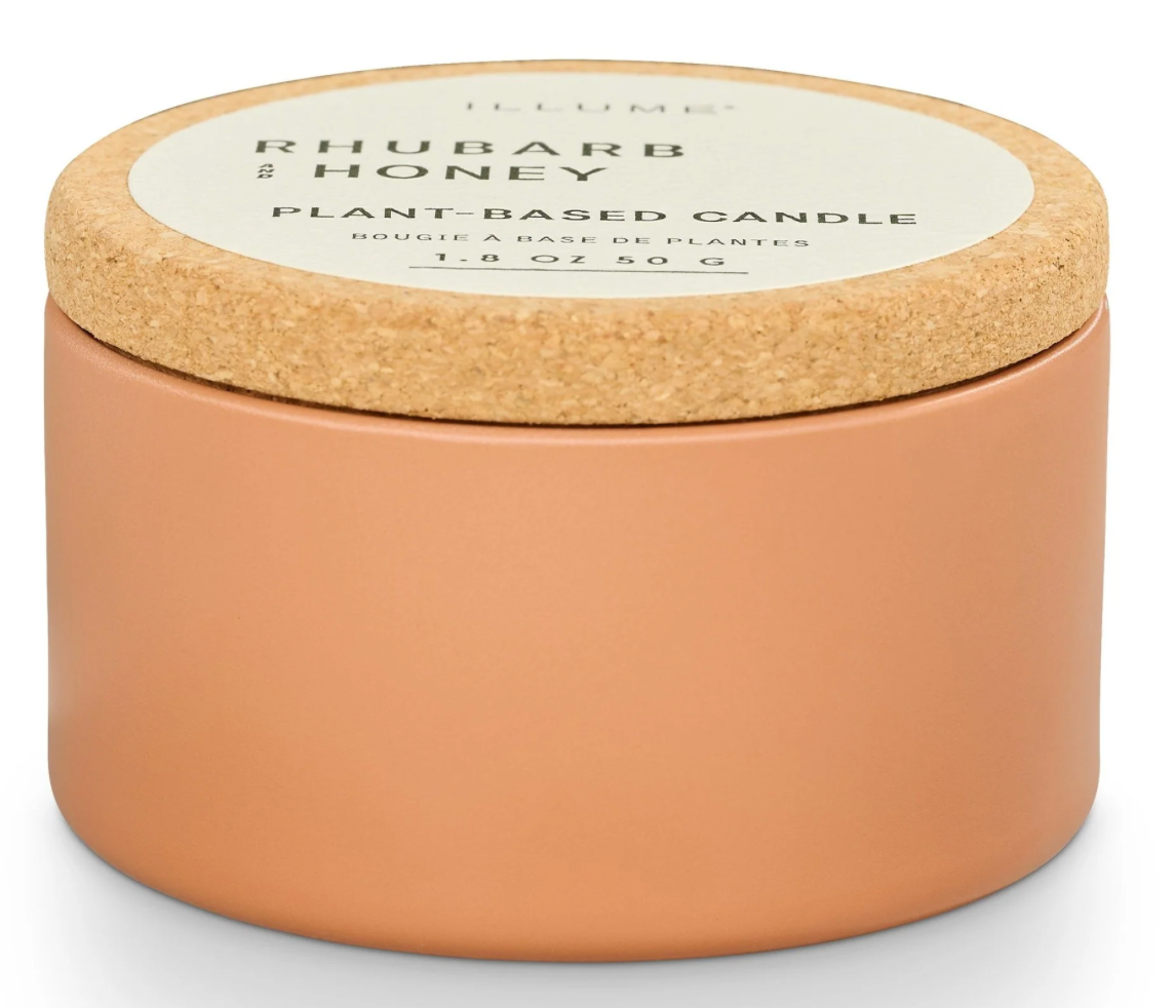 Rhubarb and Honey Cork Tin Candle