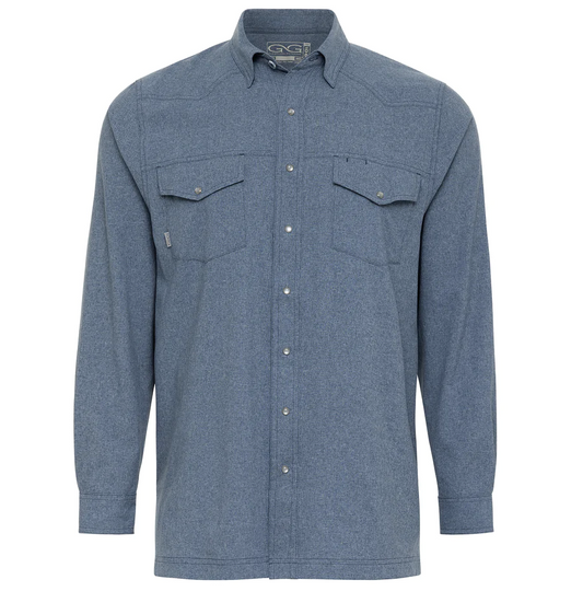 Deep Water Pearl Snap Shirt | Long Sleeve