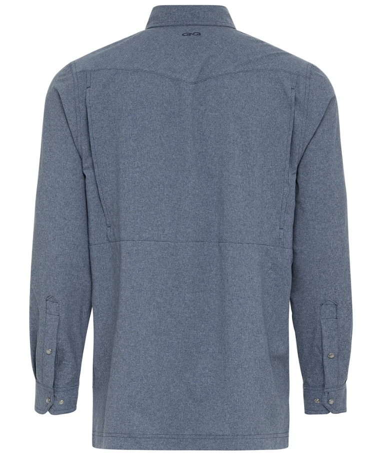 Deep Water Pearl Snap Shirt | Long Sleeve