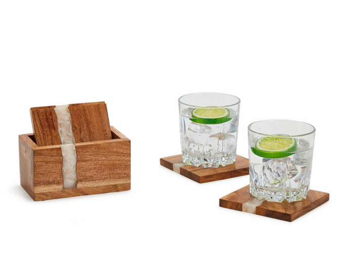 Verglas Set of 4 Coasters with Holder