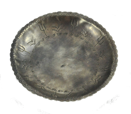 Stamped Scalloped Edge Silver Bowl