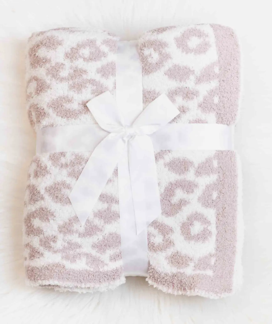 Ivory Leopard Blanket