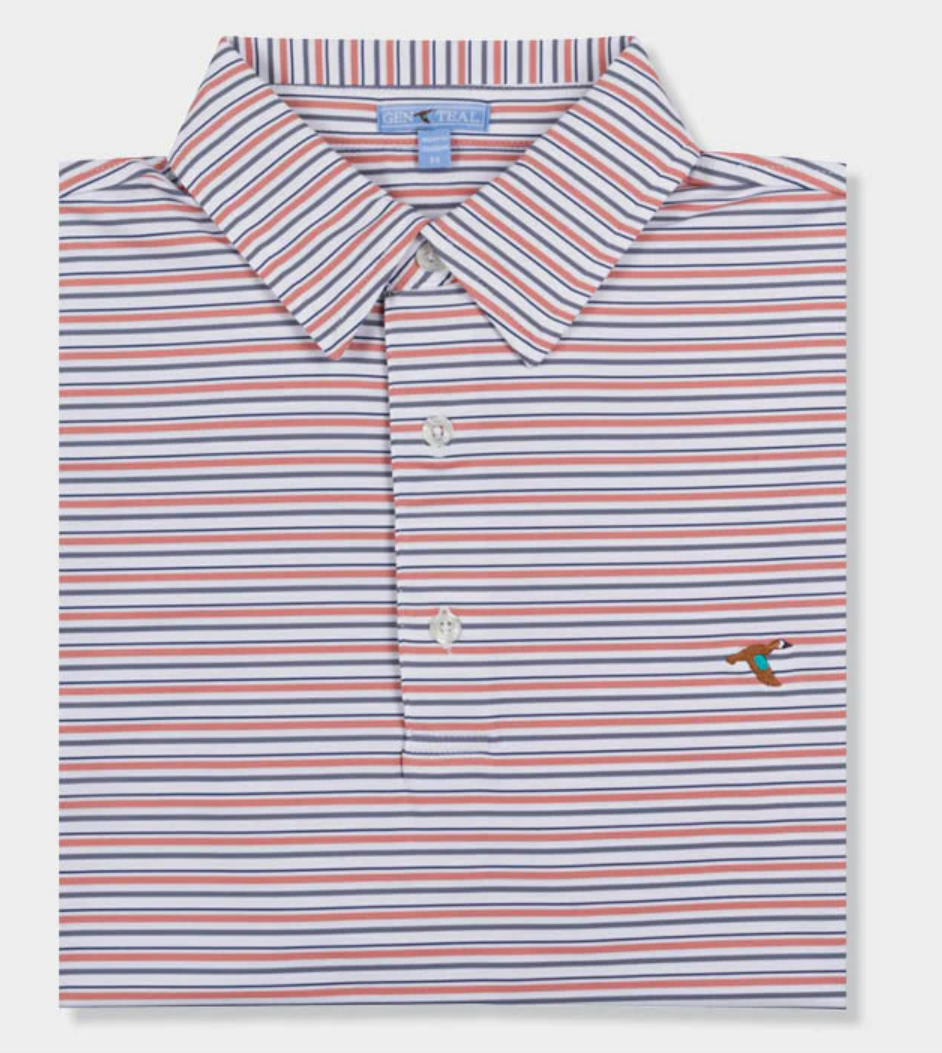 Sandbar Stripe Performance Polo