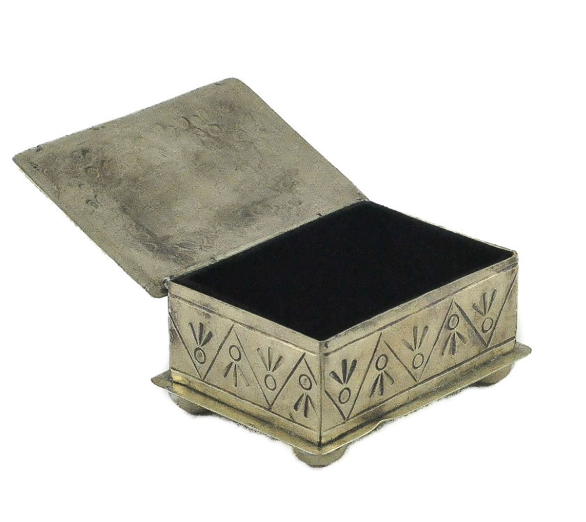 Small Stamped Box with Turquoise stone