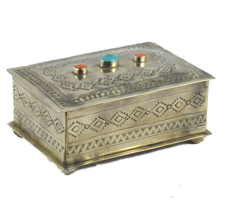 Multi Stone Stamped Box