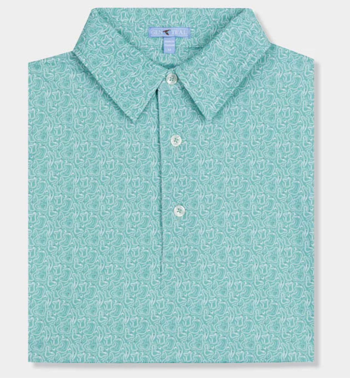 Green Golf Printed Performance Polo