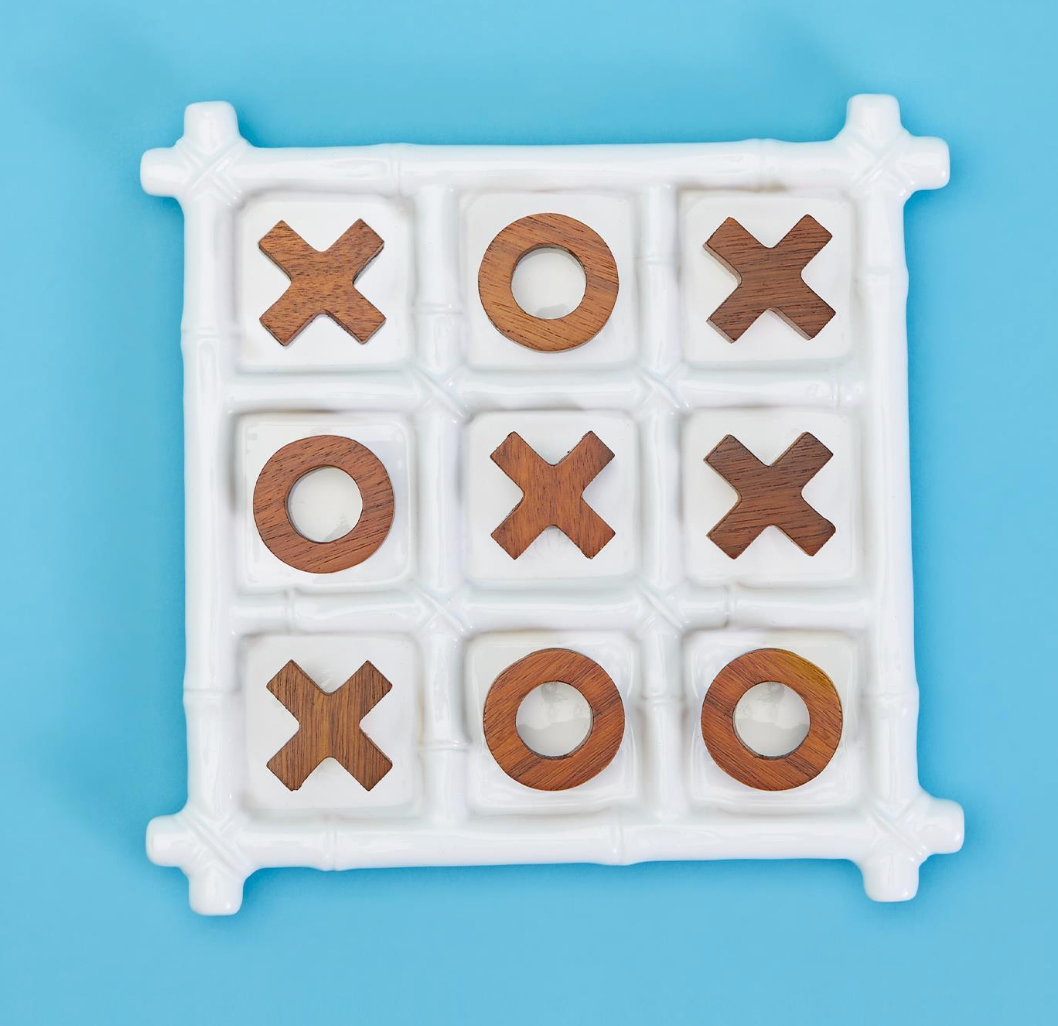 Faux Bamboo Tic Tac Toe Game