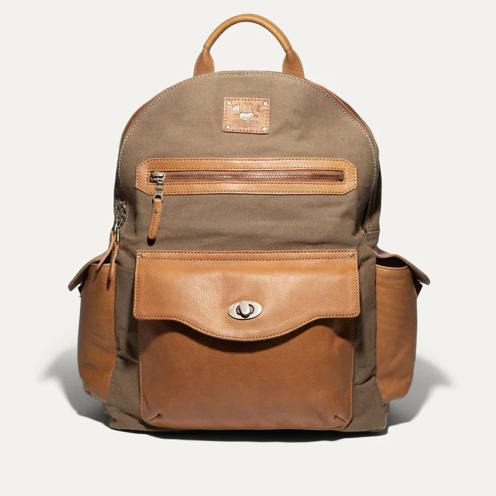 Canvas and Leather Backpack
