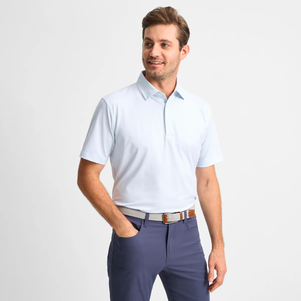 Tile Printed Performance Polo