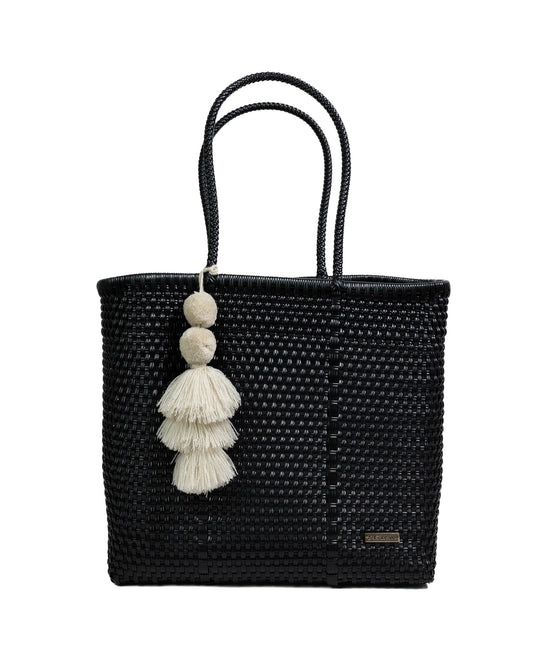 Valerosa Solid Black Playera Tote