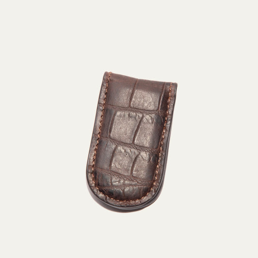 Croco Classic Leather Money Clip