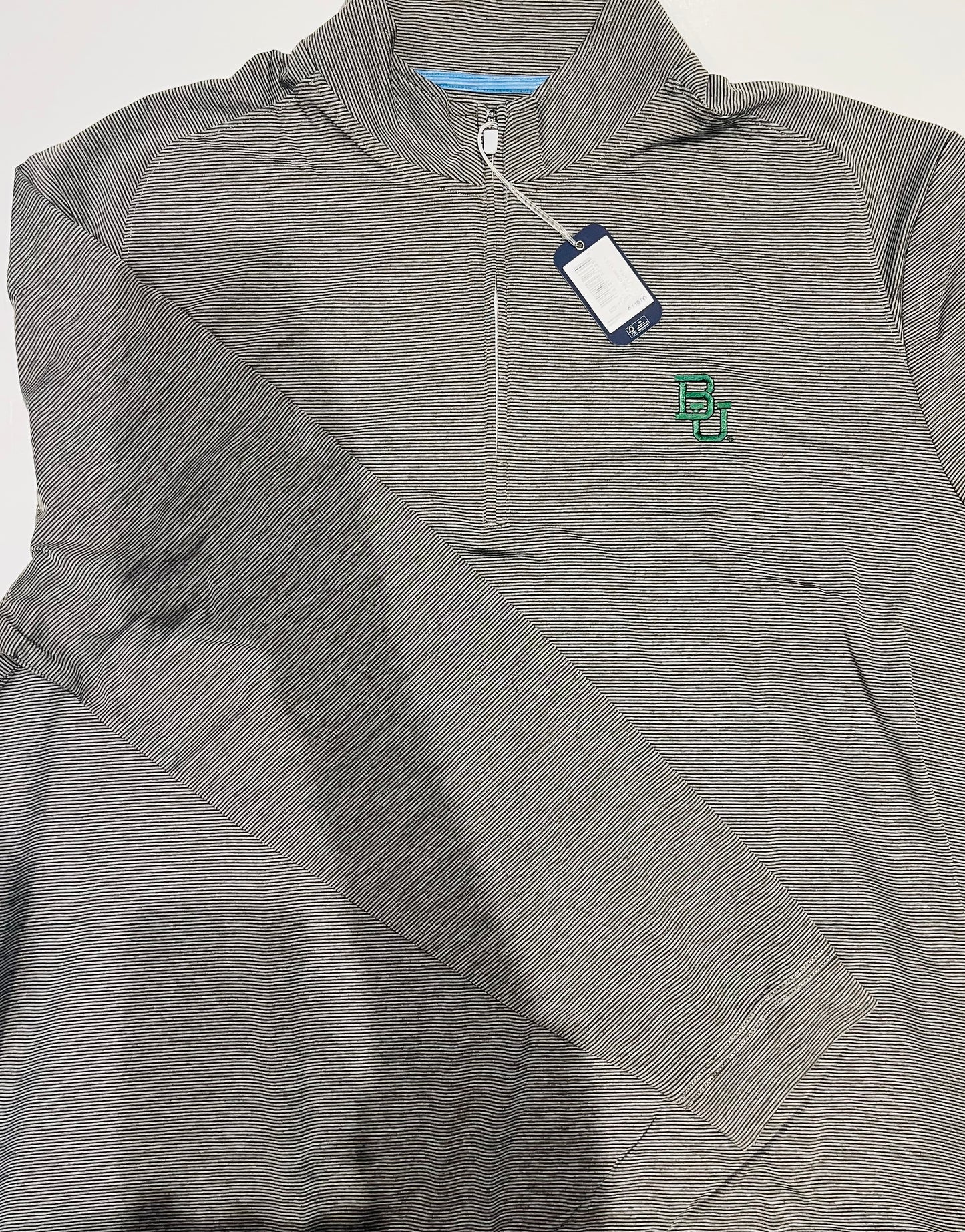 Baylor Vaughn Striped Performance 1/4 Zip