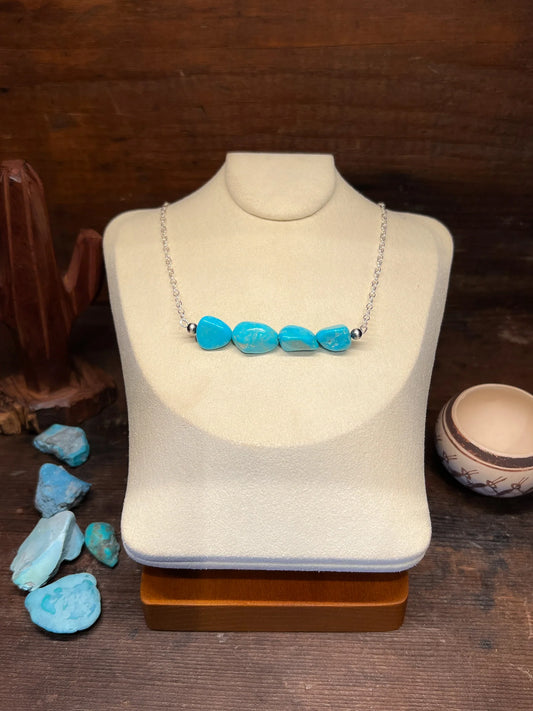 Nugget Bar Necklace (Light Blue)