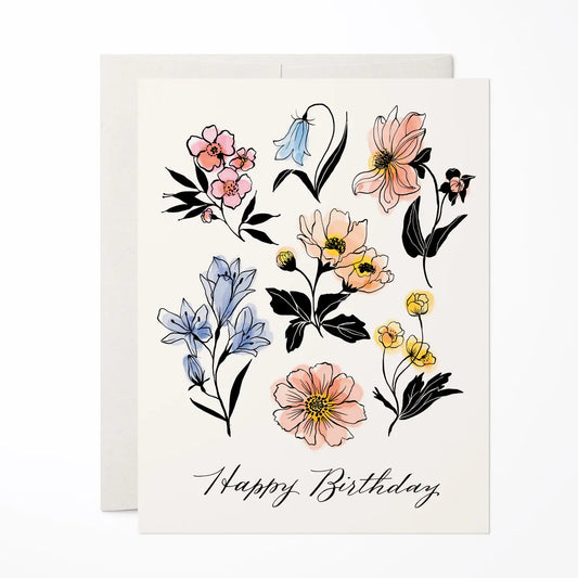 Scottish Floral Birthday Card