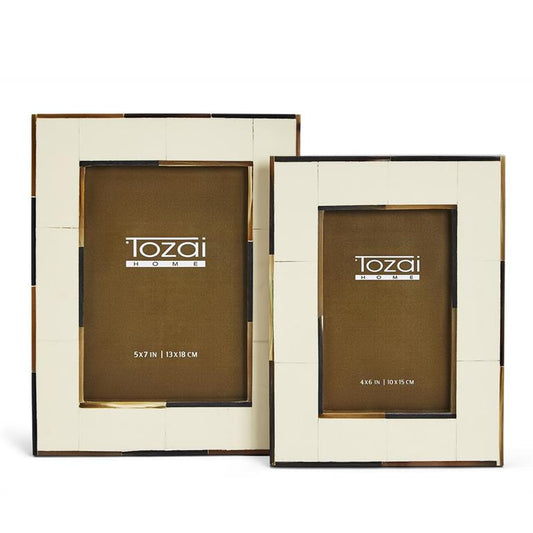 S/2 Milano Photo Frame W/ Horn Inseam