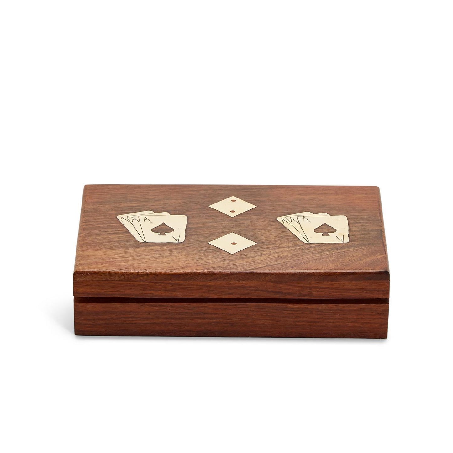 Wood Crafted Playing Cards/Dice Game Set