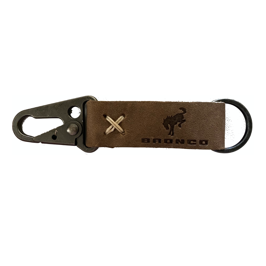 Bronco Leather Keychain