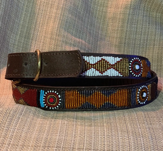 Savanna beaded dog collar