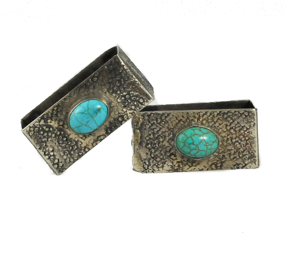 Stamped Napkin Ring with Turquoise