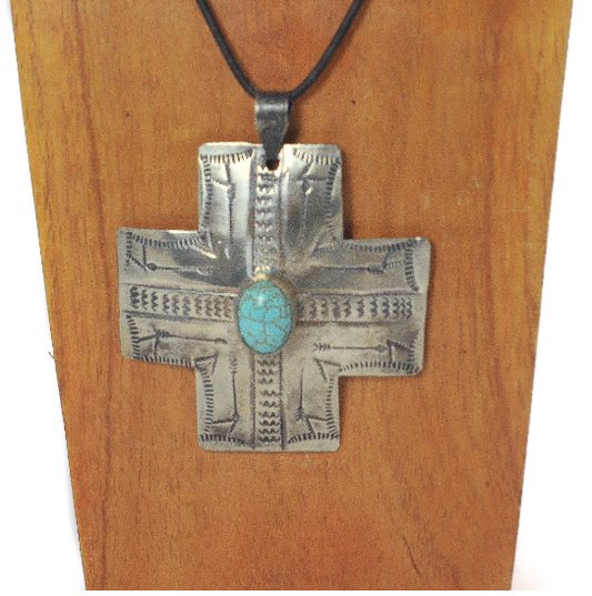 Cross Pendant with Turquoise
