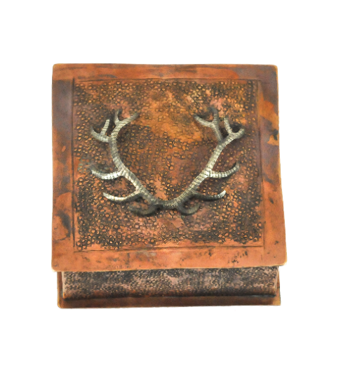 Stamped Copper Box with Nordic Antler Icon