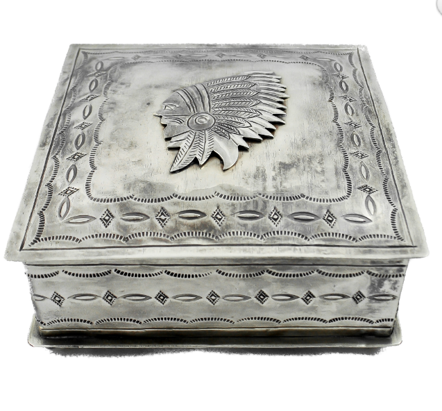 Stamped Silver Box with Chief