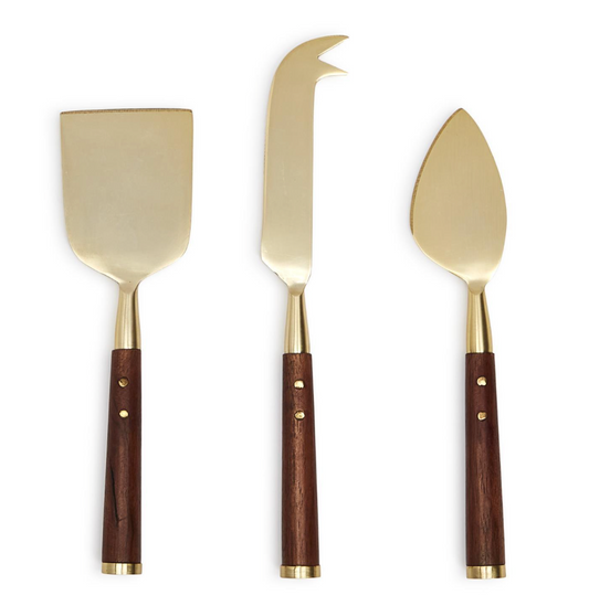Wood Set of 3 Cheese Knives