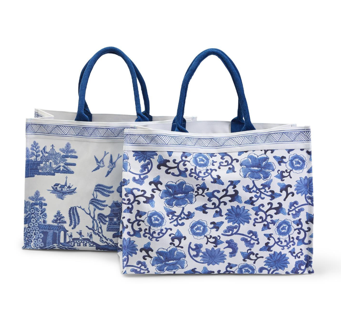 Chinoiserie Tote Bag with Inside Pocket