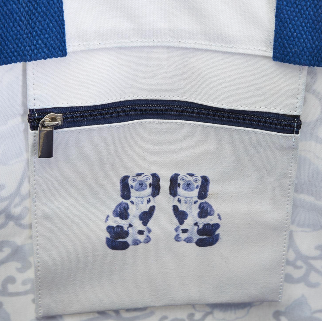 Chinoiserie Tote Bag with Inside Pocket