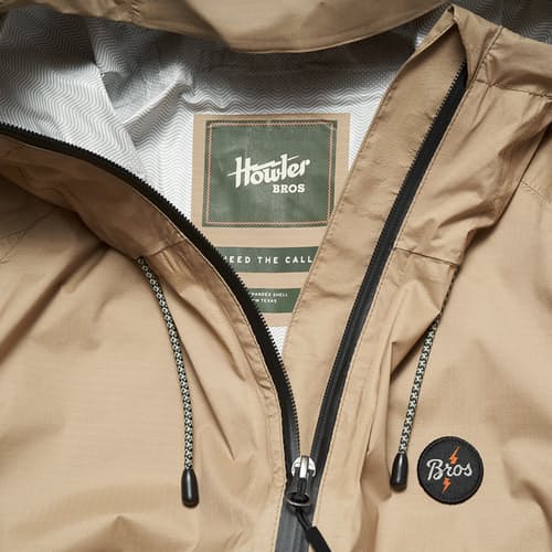 Aguacero Rain Jacket Hazy Khaki Zip & Inside Logo